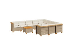 Garden Sofa Set, Garden Sofa Sets Vidaxl Bege Rattan / Vime (n/a)