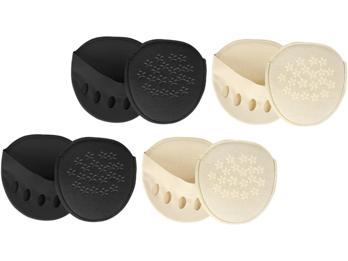 Conjunto De 4 Pares Meias Invisíveis Com Cinco Dedos, Almofadas Metatarsais E Proteção Respiráveis Para A Parte Frontal