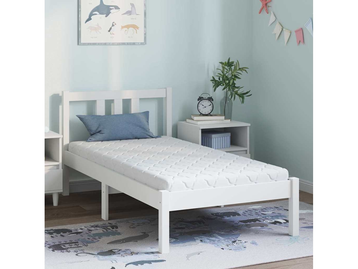 Vidaxl Colchão Branco 80 X 160 Cm Tecido Jacquard