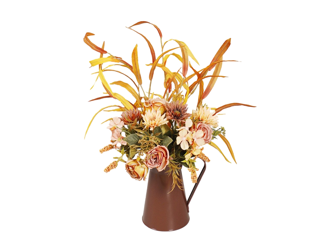 Laxiscreed Vaso De Ferro Willow Com Flores E Folhas Para Decoração Outonal