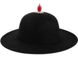 Chapéu Jinyiwei De Feltro Preto Com Aba Larga E Alça De Queixo Ajustável, Estilo Cosplay Vintage.