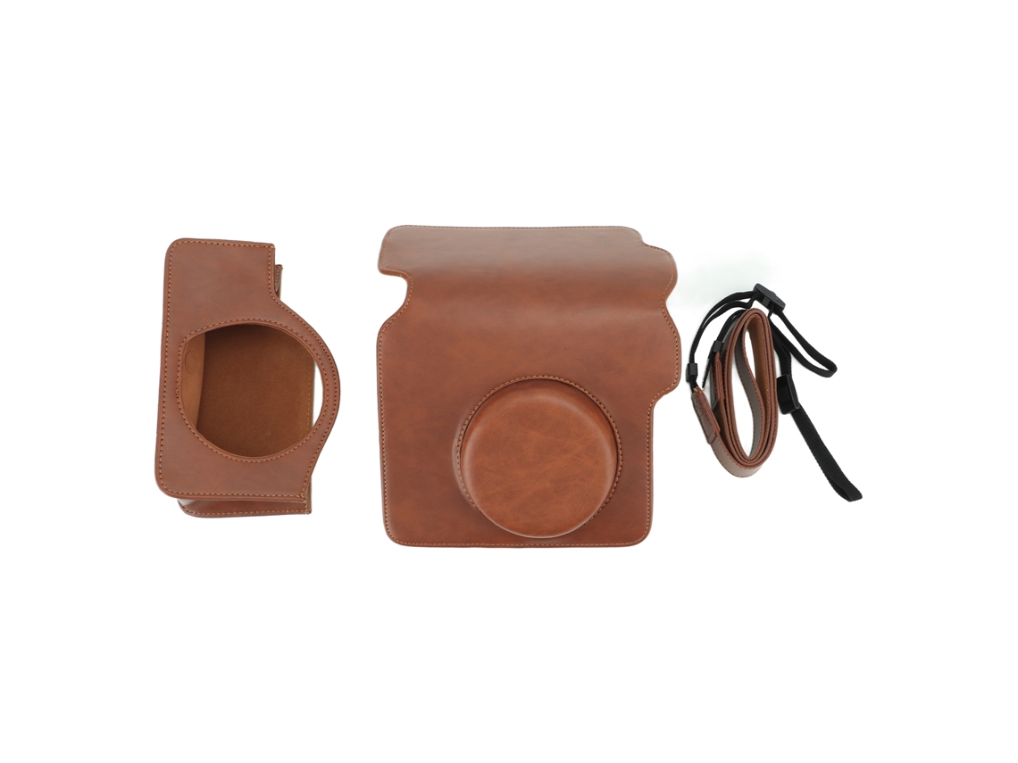 Funda Protectora Para Cámara Instantánea Mini De Pu Con Correa Ajustable Para Fujifilm Wide300 Marrón