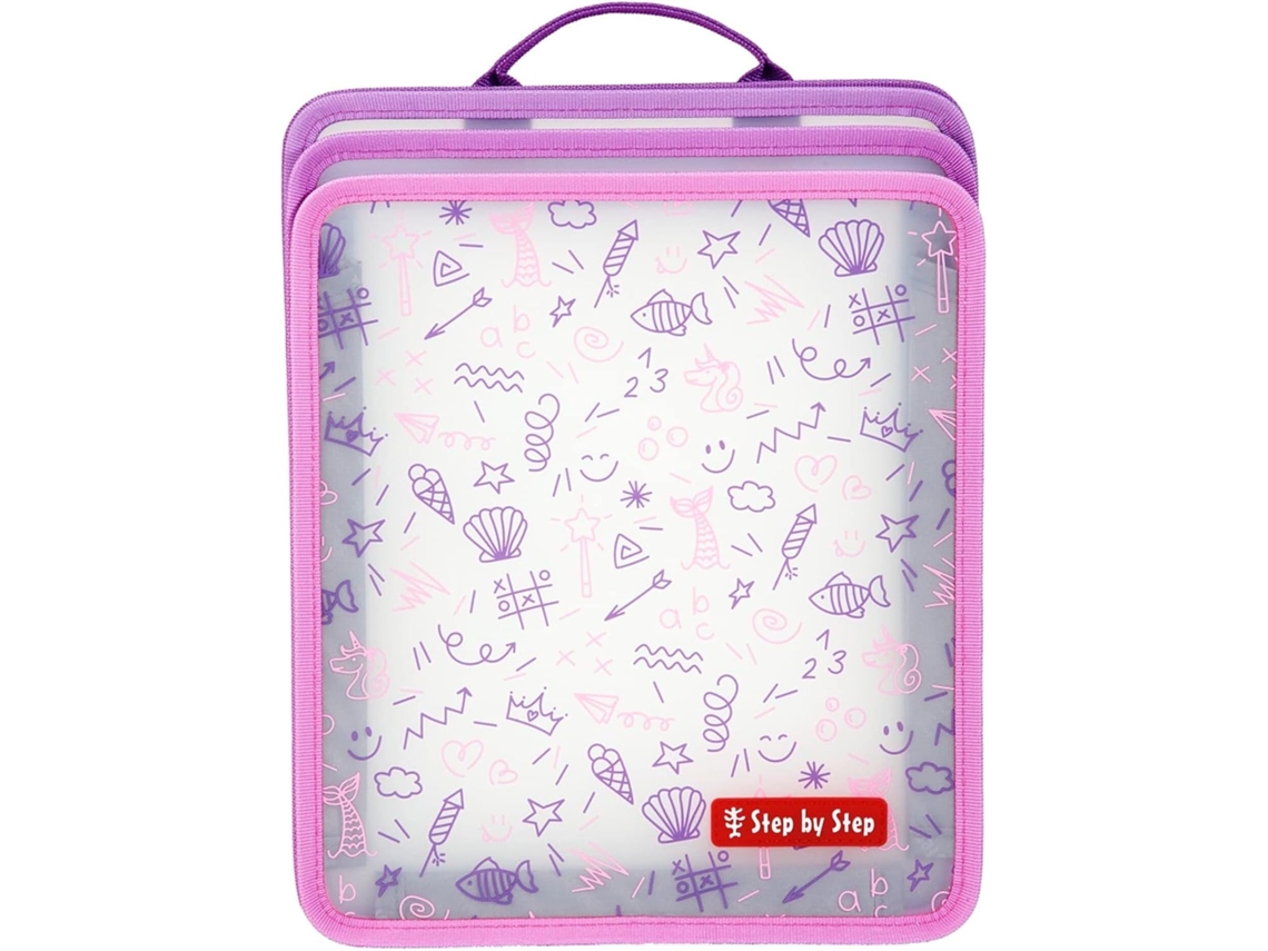 Pasta Dobrável Rosa Com 3 Compartimentos Para Cadernos, Pastas E Blocos De Anotações, Formato Din A4 Gokoco