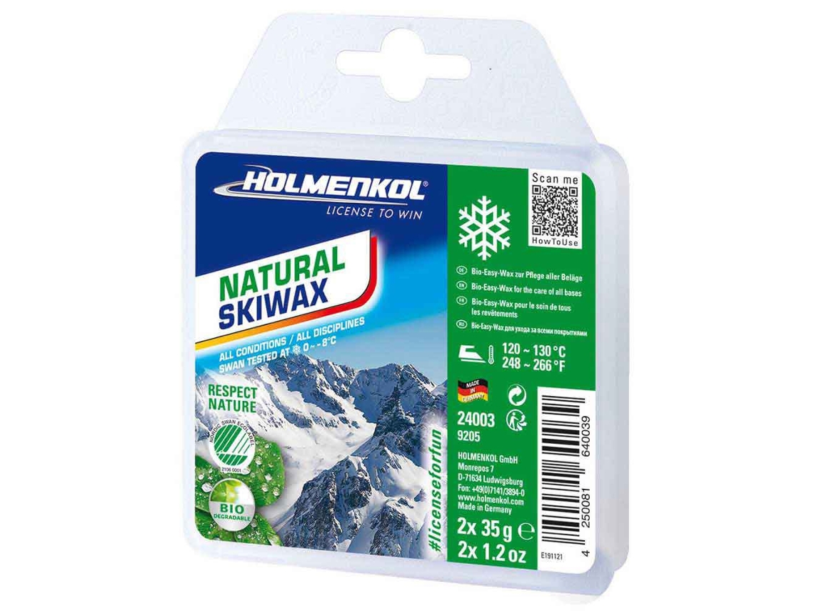 HOLMENKOL Cera Natural Skiwax Bar 0°c/-8°c 2x35 Gr Branco