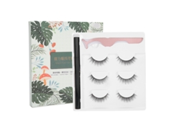 Kit De Ferramentas De Maquiagem Com Eyeliner Líquido Autoadesivo, Cílios Falsos E Pinça (e29 Caixa Verde)