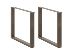Vidaxl Pés Para Mesa De Jantar Em Formato De U, 3 Peças, Aço Natural, 100x(72-73) Cm, Aço