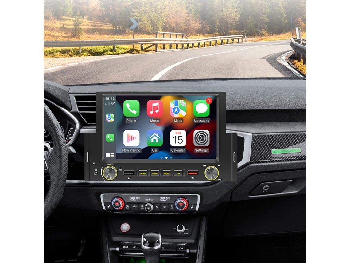 Central Multimídia De 6,2 Polegadas Para Carros Com Carplay Com Fio, Android Auto, Câmera De Ré Em Led De 12 Polegadas E Bluetooth 5.1.