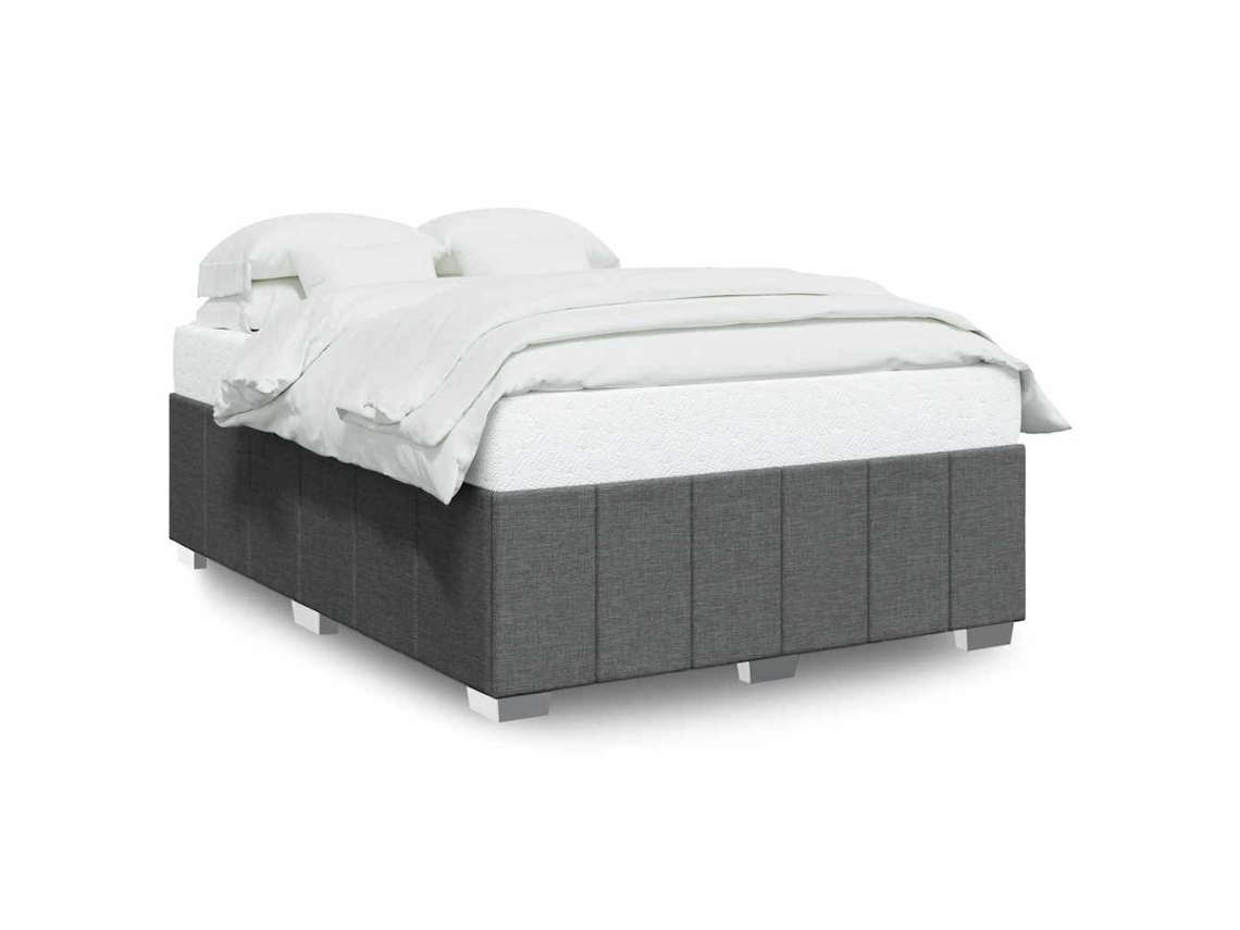 Vidaxl Estrutura De Cama Sem Colchão 140x190 Cm Tecido Cinzento-escuro