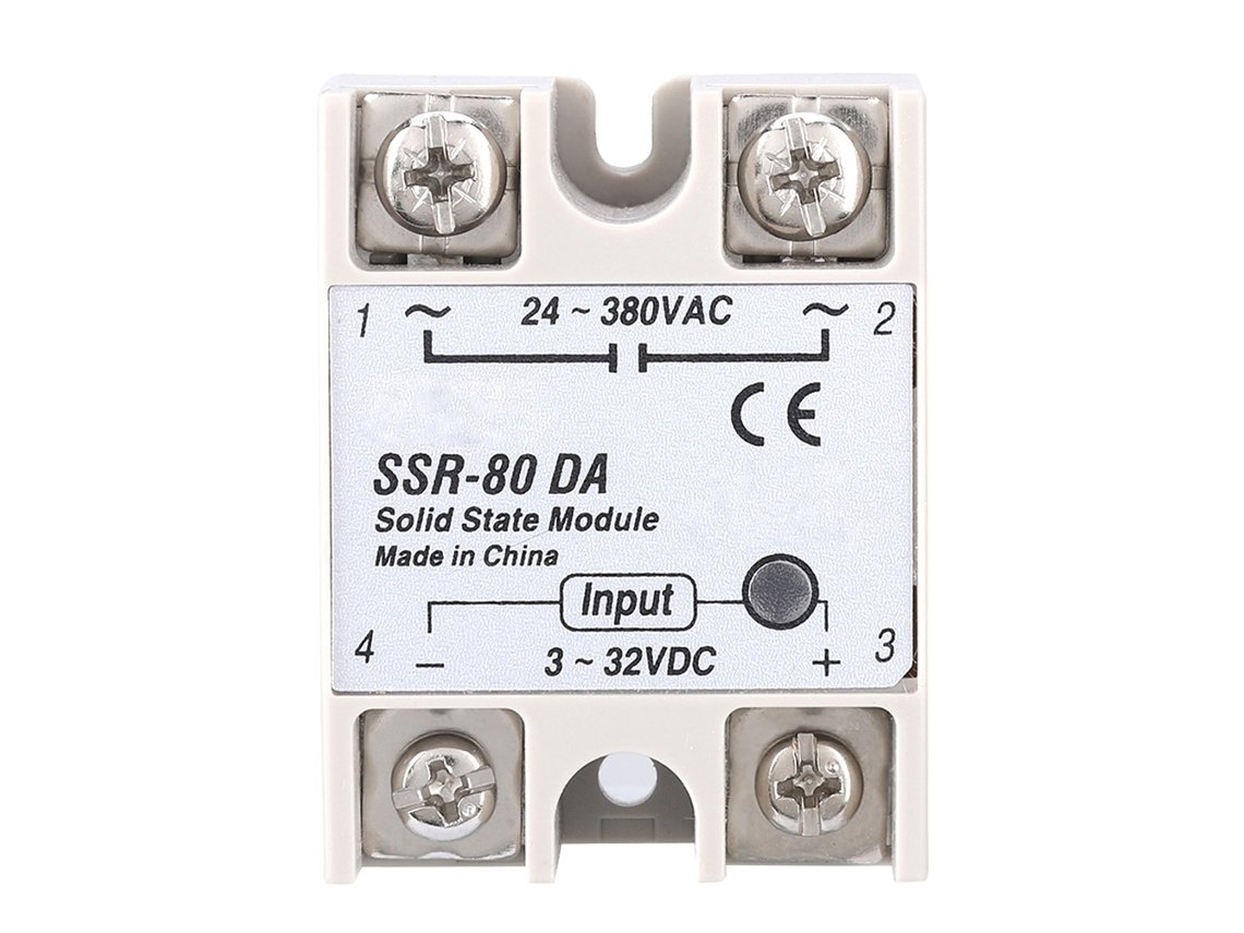 Relé de Estado Sólido Dc Ac Ssr 80da 80a 3 32vdc a 24 380vac