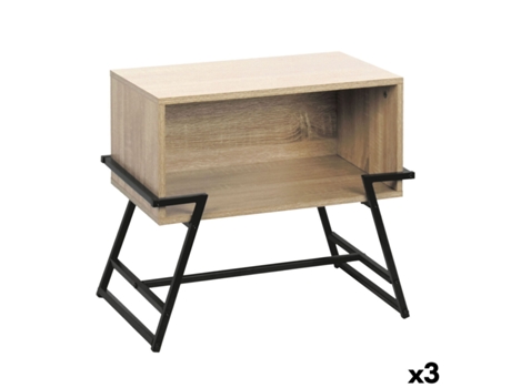 Mesa Lateral Moblekit Marrom Preto 50 X 33 X 45 Cm Metal Madeira Mdf (3 Unidades)