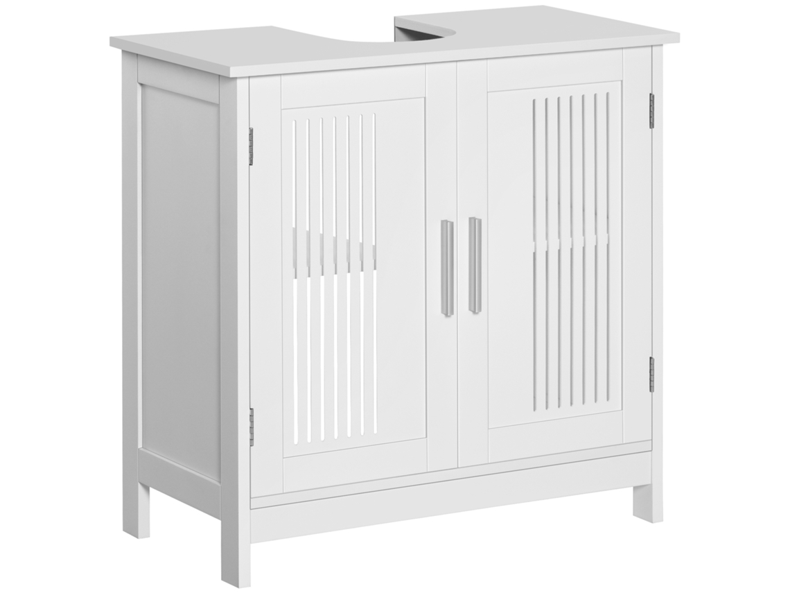 Móvel para Lavatório BTFORUS com 2 portas ventiladas e prateleira interior, 60x30x60cm, branco