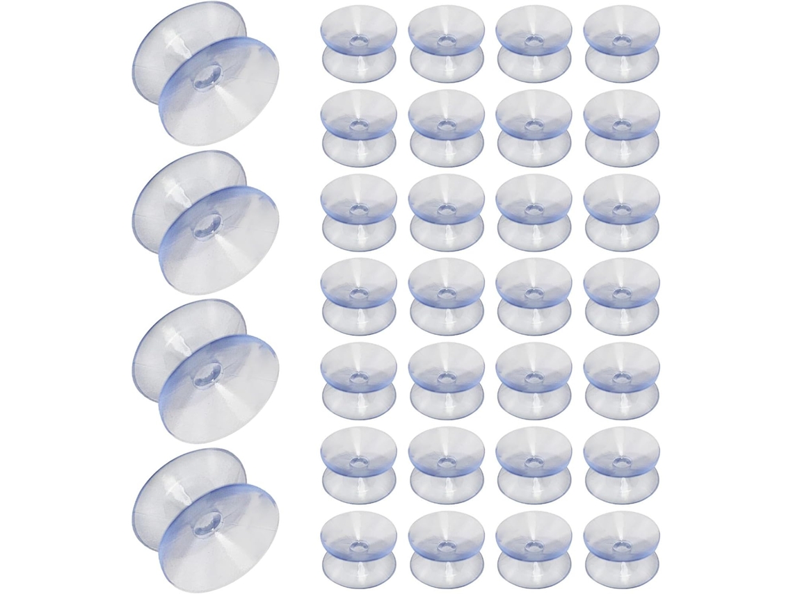 Ventosas De Silicone Transparente Abaodam, 20mm, 50 Unidades, Dupla Face, Para Organização De Vidro E Espaços Domésticos