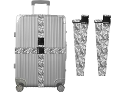Conjunto De 2 Cintas Bagagem Camufladas Em Preto E Branco Para Malas, Cintas De Viagem, Acessórios Para Cintos, Conector