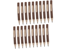 Conjunto de 20 Lápis Madeira Natural com Casca Autêntica, Canetas Esferográficas Compactas para Meninos e Meni