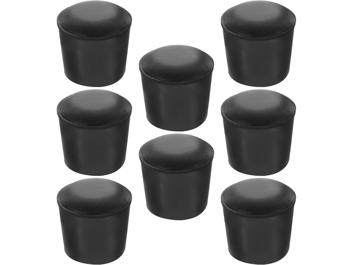 Conjunto De 8 Protetores De Borracha Antiderrapantes Pretos Para Pés De Móveis De Cozinha.