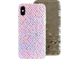 Capa iPhone X, XS BENJAMINS Pailettes Branco