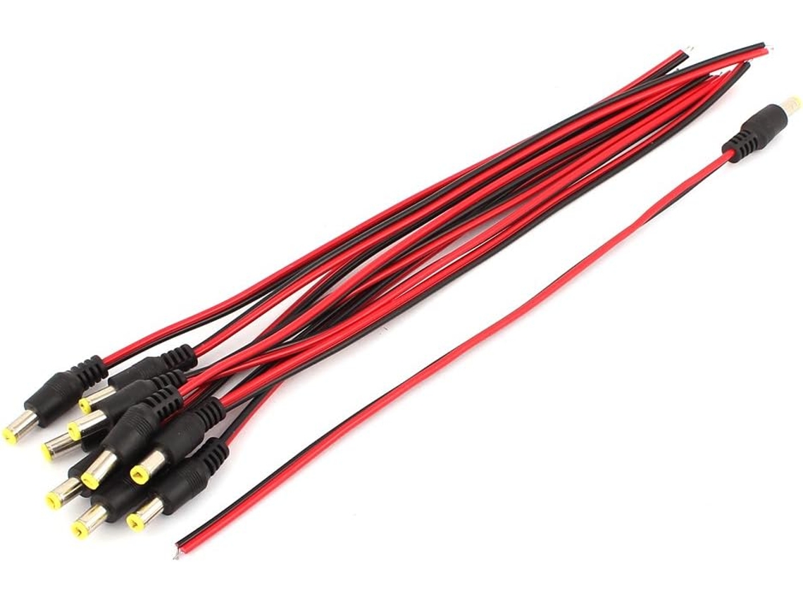 Conjunto de 10 Adaptadores Tomada Plugue Cabo Alimentação Dc 2,1 X 5,5 Mm para Câmera Cftv CHABERLU