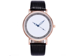 Reloj De Pareja Ultradelgado Luminoso De Cuero Pu Y Aleación De Quartzo (negro)