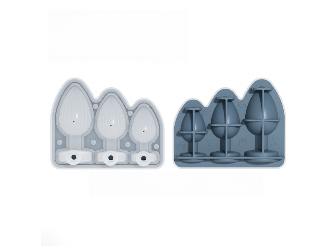 Divertida Forma De Silicone Para Bolas De Gelo Com Tampa, Ideal Para Cocktails De Whisky, Sumos E Outras Bebidas Azul Hexinyigjly