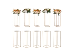 Conjunto De Suportes E Colunas Douradas Para Decoração E Eventos Tekmaquinas