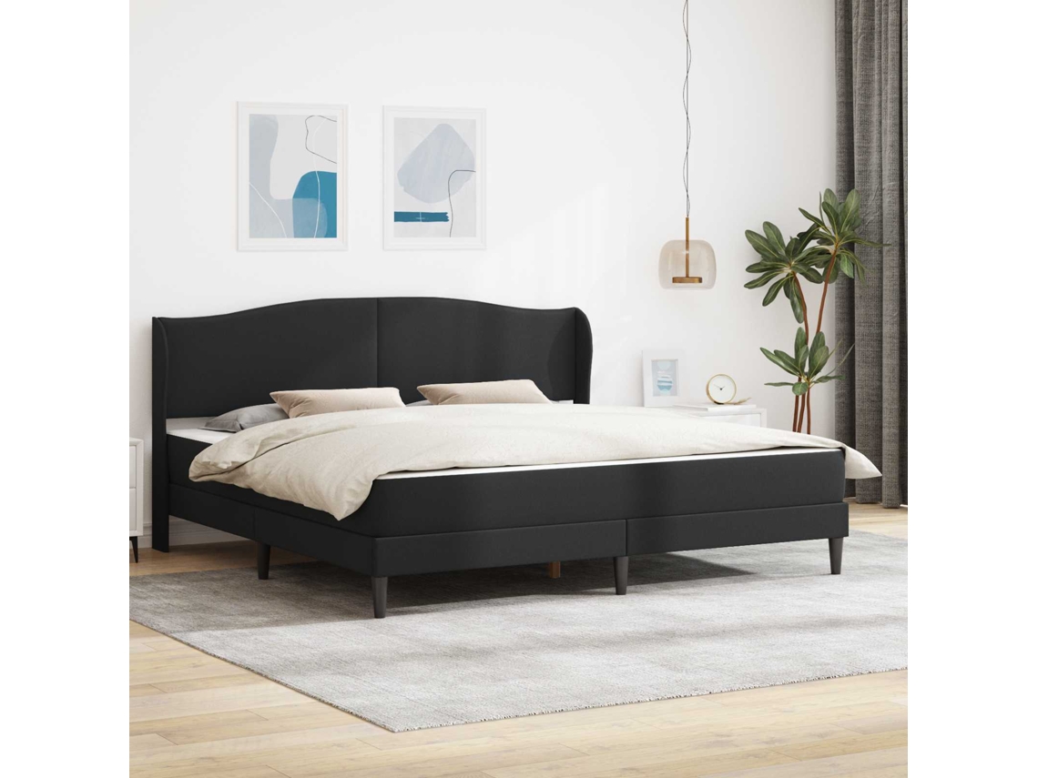 Vidaxl Estrutura Da Cama Preto 180 X 200 Cm Couro Sintético