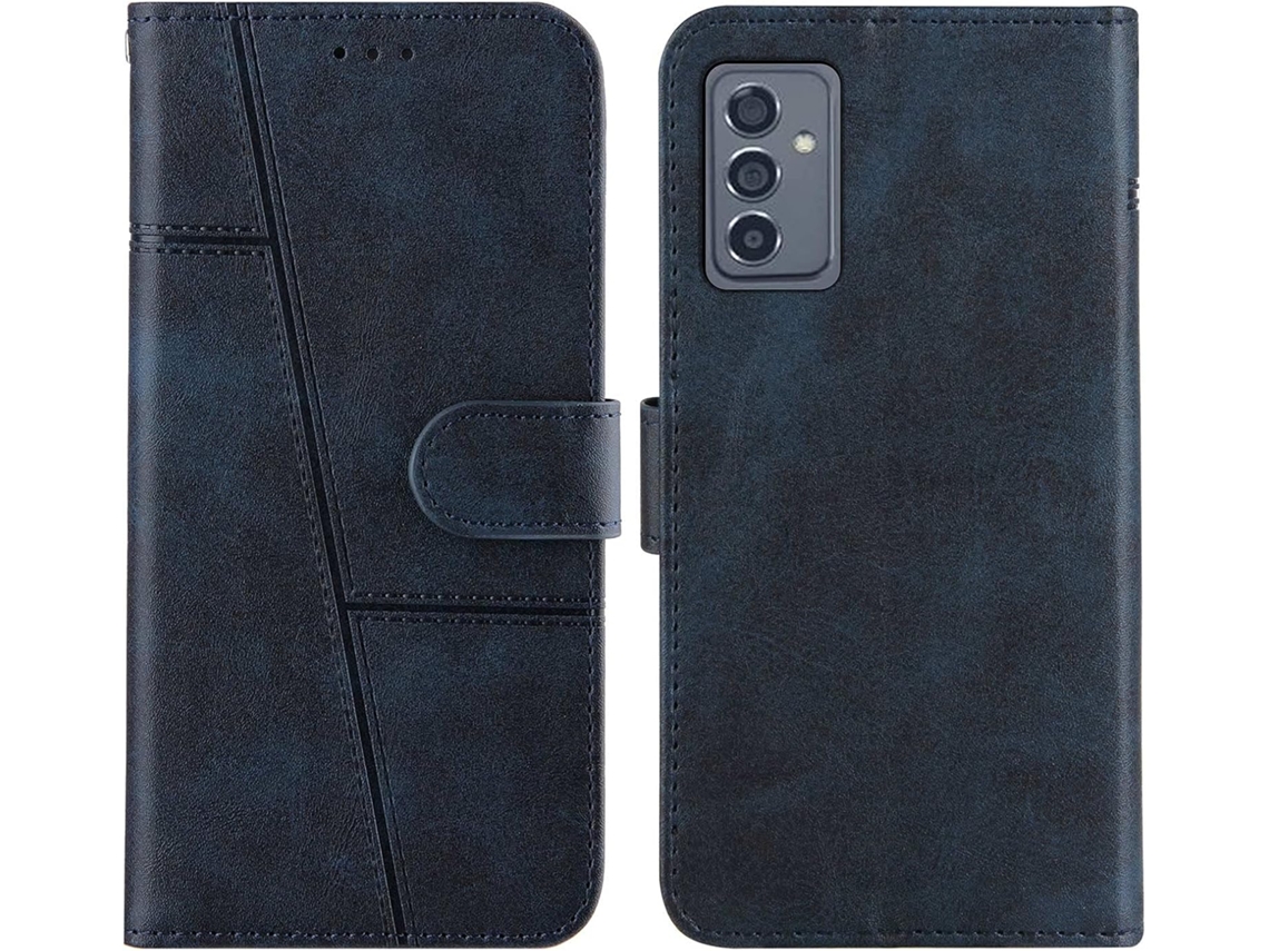 Correia Linha para Samsung Galaxy A82 5G HONGWE. Pele Anti-Choque Magnética Azul