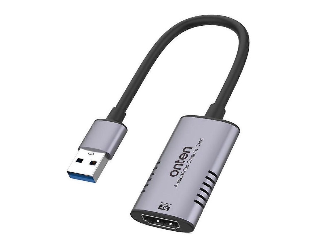 Placa de captura Brilvibera Onten OTN US323 USB A HDMI 4K para streaming de jogos e gravação de vídeo.