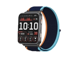 Bracelete para Garmin Venu X1 em Nylon com fecho de velcro e presilha Wild Trail azul marinho