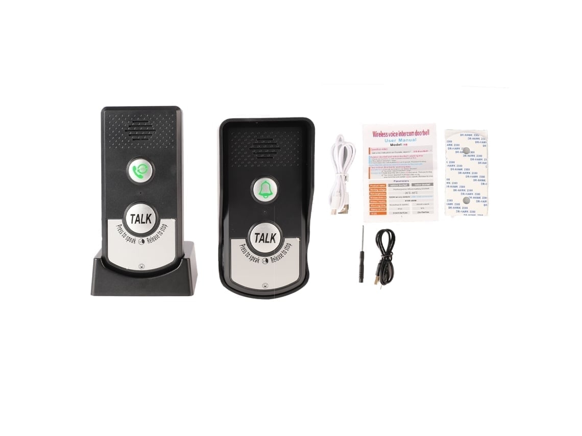 Campainha de Interfone Sem Fio com Voz, Longo Alcance, 3 Interruptores e Som Ajustável. Brilvibera_ptg