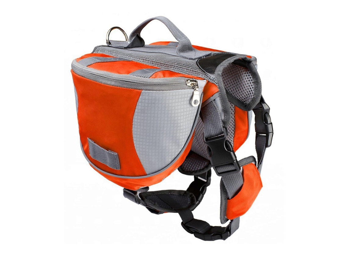 Mochila Multifuncional Para Cães, Ideal Para Treinamento Ao Ar Livre, Passeios, Camping E Trilhas. Tamanho P, Cor Laranja.