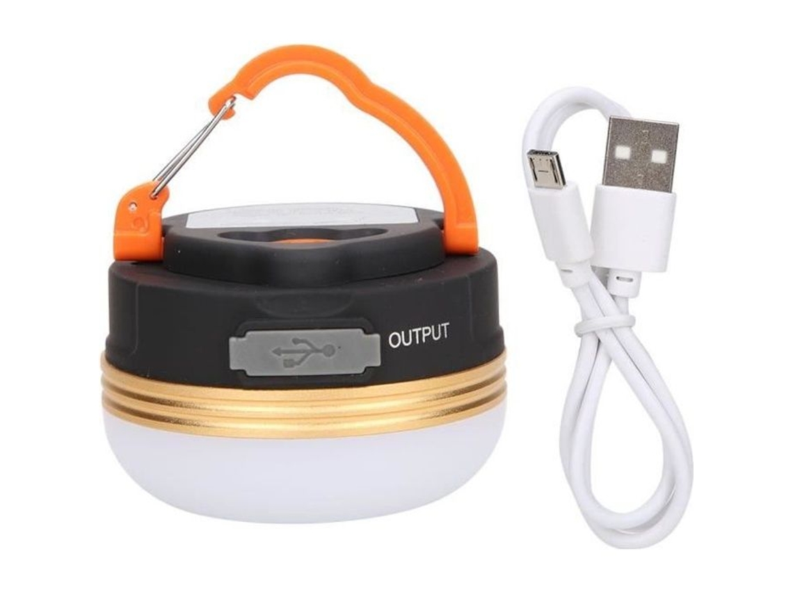 Lanterna de Camping Led Magnética Recarregável Via Usb, 300 Lúmens, Iluminação Externa AQUAFORGE (anel Dourado)