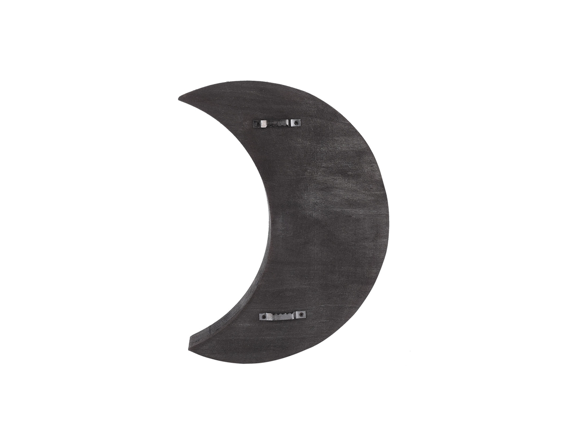 Laxiscreed Caixa De Armazenamento Em Madeira Maciça Moon Black, Tamanho Grande 25x11cm