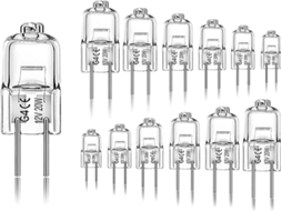 Lurelia Pack De 12 Lâmpadas Halógenas Para Coifa G4 20w 12v Vidro Transparente, 2 Pinos