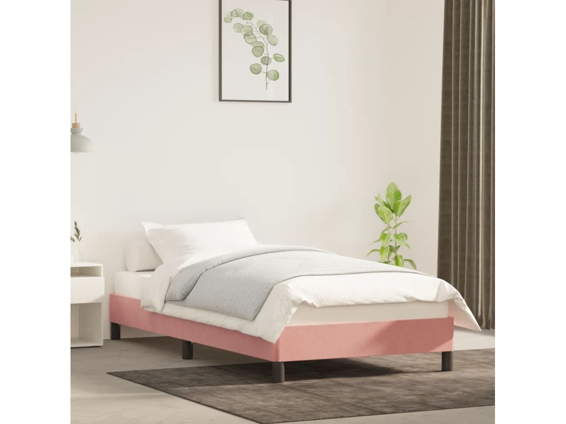 Vidaxl Estrutura De Cama 80x200 Cm Veludo Rosa