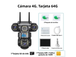 (64g) Câmera Externa Hd De 15mp Com Energia Solar, Zoom De 10x E Função De Visão Noturna.