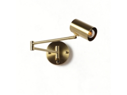 Aplique De Parede Extensível Em Metal Dourado Com Interruptor Integrado, Braço Articulado E Cabeça Orientável E27