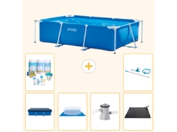 Intex Piscina Com Estrutura Retangular - 260x160x65 Cm - 7-peças Scb97