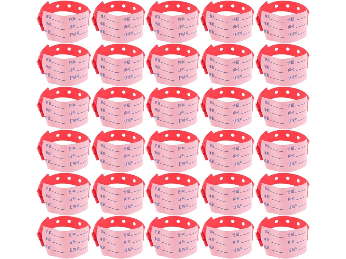 Pretyzoom 100-pulseiras De Identificação Pacientes Em Pvc Com Fecho Pressão Ajustável E