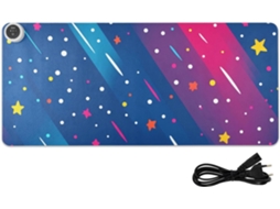 Mousepad Aquecido Vector Star em Couro Colorido, 80 X 33 Cm, Antiderrapante, para Computador Desktop e Acessór