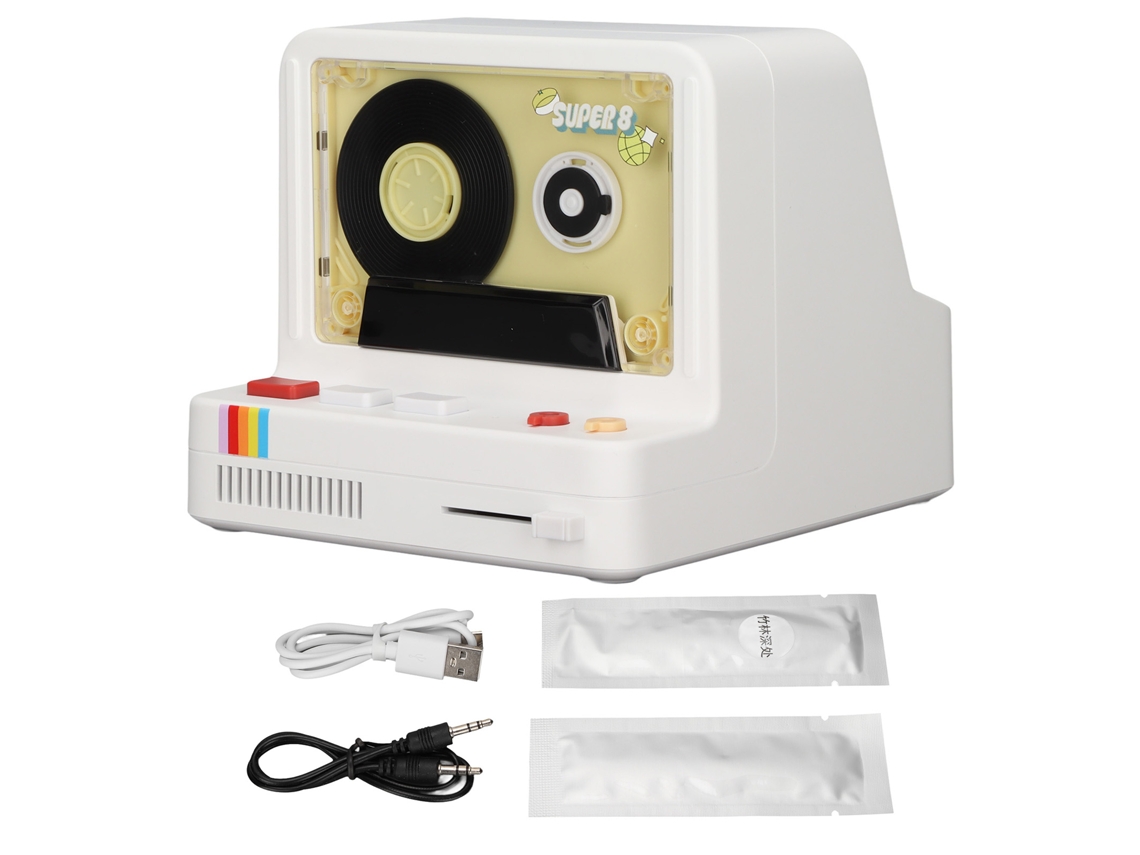 Player De Cassetes Portátil Com Bluetooth Alto-falante Estéreo Retro Suporta Aux Cartão De Memória Branco