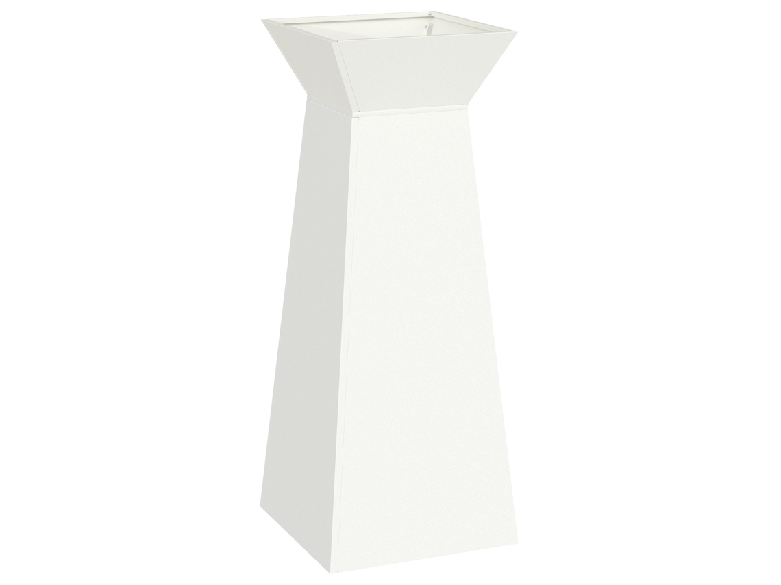 Conjunto 1 Vaso De Jardim Vidaxl Branco Aço (40 X 40 X 100 Cm)