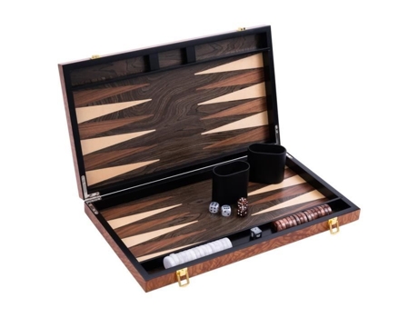 ENGELHART- 250541 Gamão Luxo 18 Polegadas Folheado a Jacarandá e Verniz