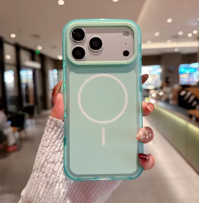 (verde, Iphone 15 Pro Max) Capa Magnética Para Celular, Capa Protetora Com Airbag À Prova De Choque, Compatível Com Carregamento Sem Fio Magsafe.