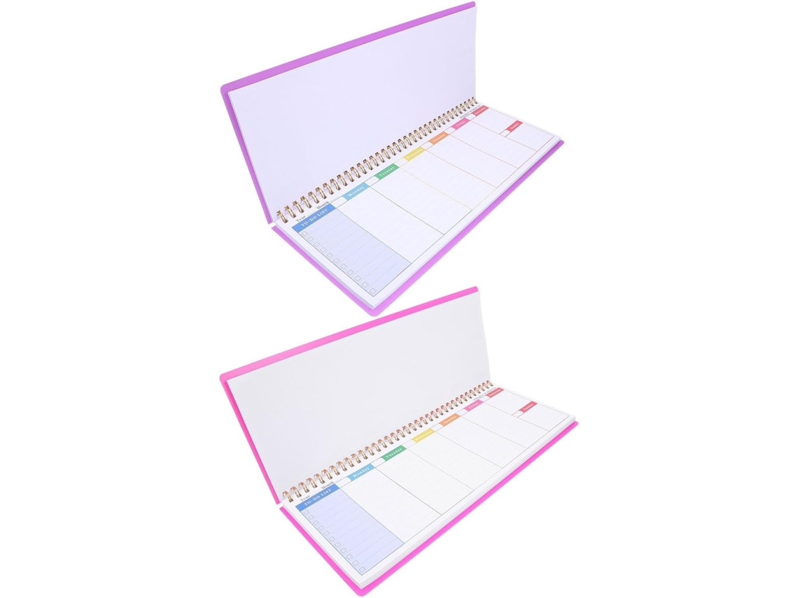 2 Peças Carnet De Planification Hebdomadaire Agenda De Poche 2026, Non Daté, Pp, Papier Et Fer