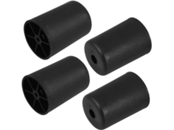 Shineofi Conjunto De 4 Pés Móveis Plástico Preto 8cm Com Niveladores E Parafusos Ajuste Para Suporte, Armários E Mesas