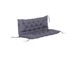 Almofada para banco com encosto 120x110x12cm almofada de banco de 2 lugares para jardim terraço balcão exterior cinza S/MARCA