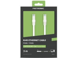 Cabo RJ45 Ethernet  3mts Cinza METRONIC emb. 1 un