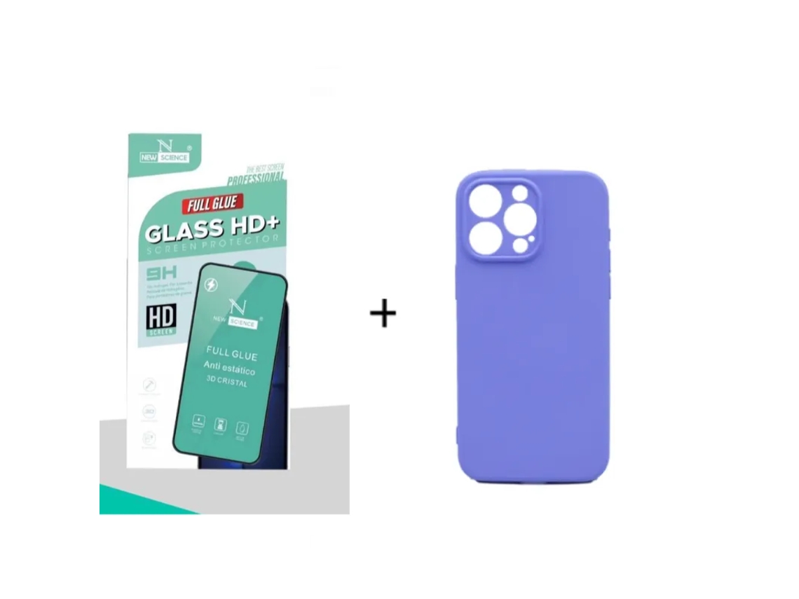 Película de Ecrã ACCETEL iPhone 14 Pro Max e Capa de iPhone 14 Pro Max-Roxo-ZT-2459