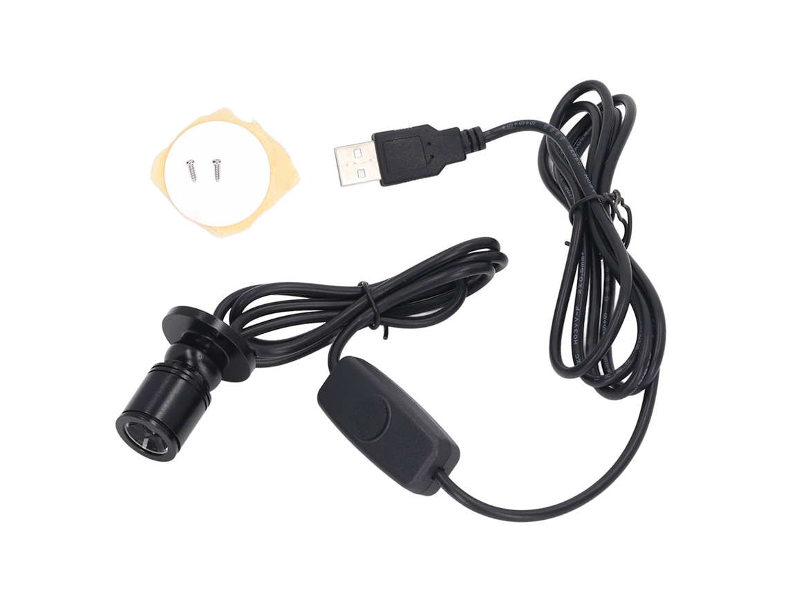 Luz de spot LED mini dimmable USB 5V 3000K branca quente com cabo 2m para vitrine e armário de joias | S/MARCA