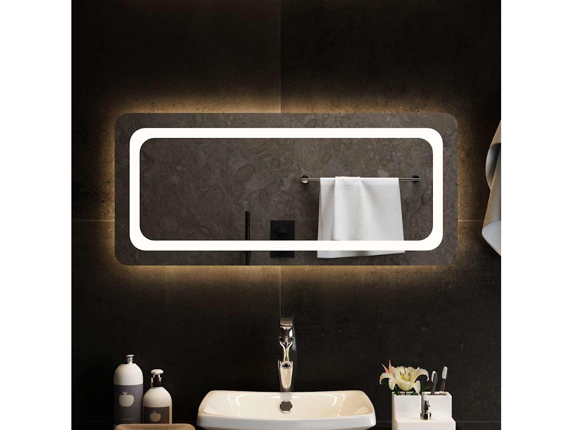 Vidaxl Espelho De Casa De Banho Com Luzes Led 90x40 Cm